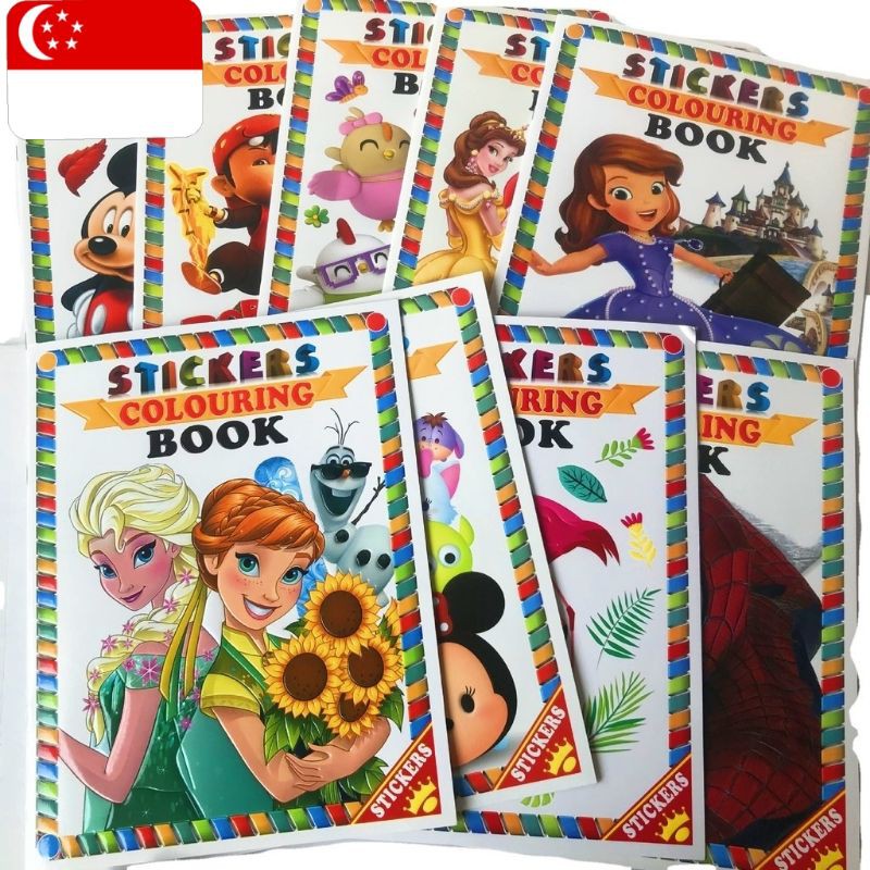 (Min 5 Books Order)Stickers Coloring Book For Children Birthday Gift A4 A5 Size Goodie Bags