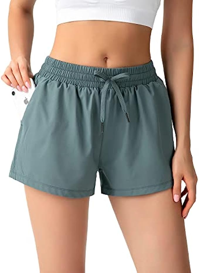 Cholewy Athletic Shorts for Women High Waisted Running Shorts Quick Dry Workout Hiking Shorts with Pockets 2&quot;