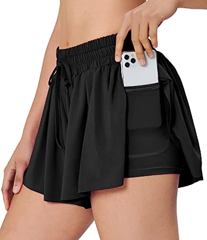 Heathyoga Flowy Shorts Running Shorts for Women Athletic Shorts for Women Workout Shorts Women’s Butterfly Shorts Skort