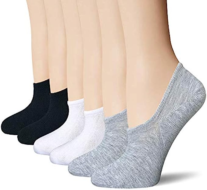 BERING Women&#039;s No Show Socks with Non Slip Grip Low Cut Ankle for Sneakers Loafers Boat Boots 6/9 Pairs