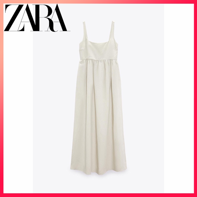 ZARA new women&#039;s linen midi dress