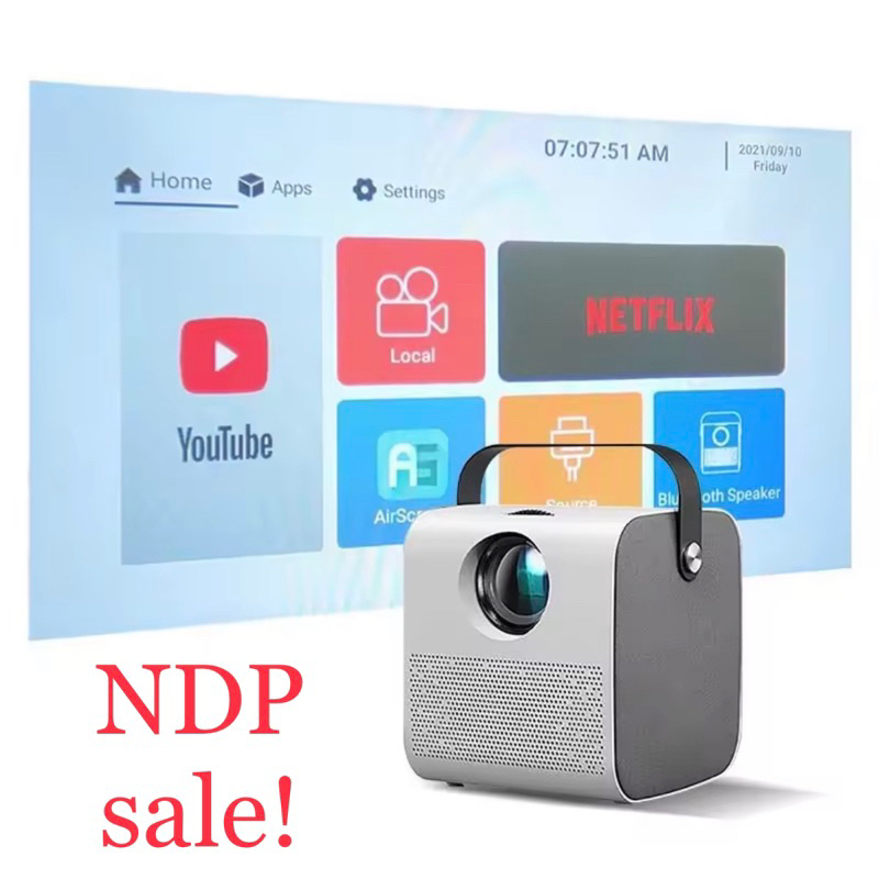 [READY STOCKS] Projector Smart HD Android Version. Built in Netflix, Youtube, Disney+, Prime