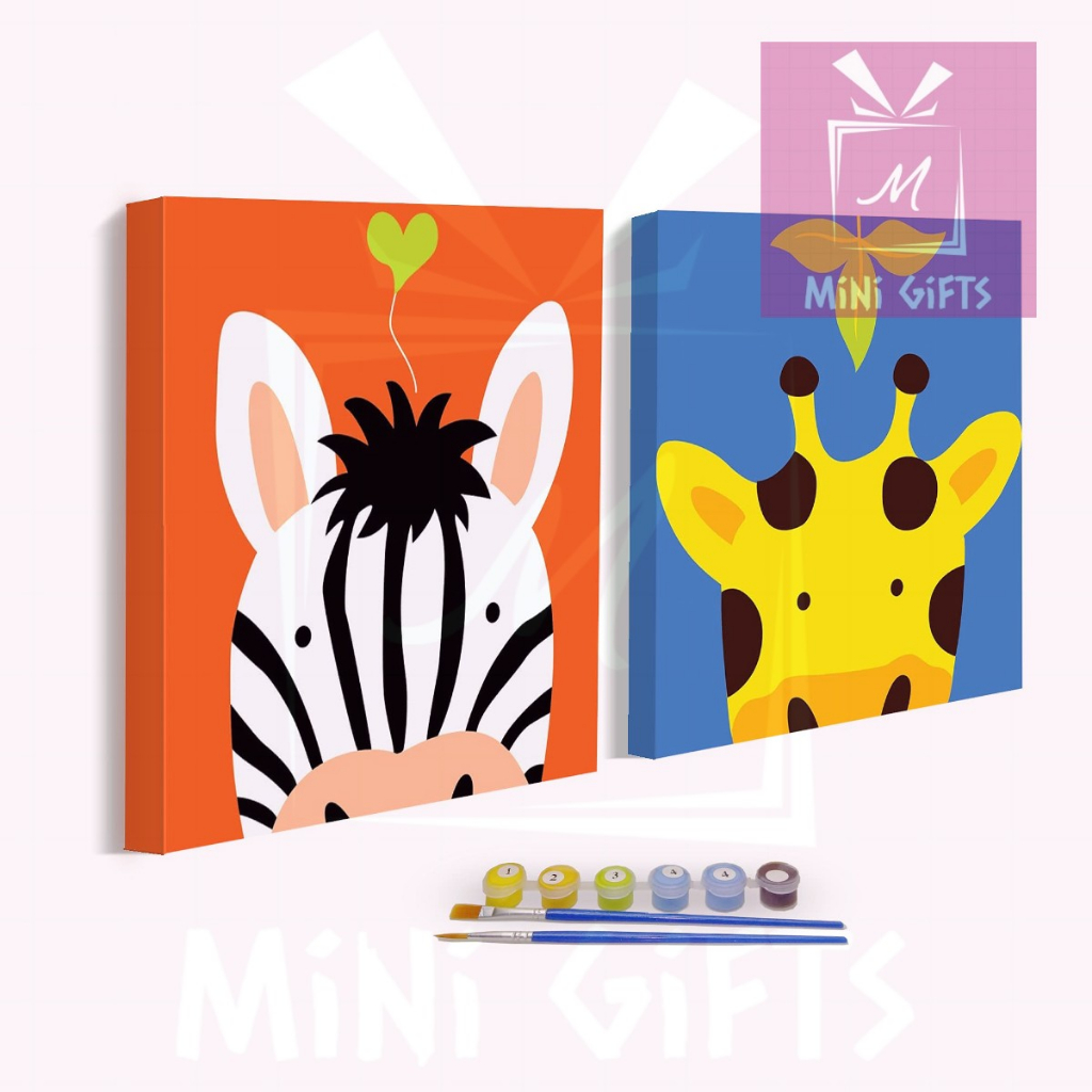 20x20cm Framed Paint by Numbers for Kids Goodie Bag Filler Children Day Gifts